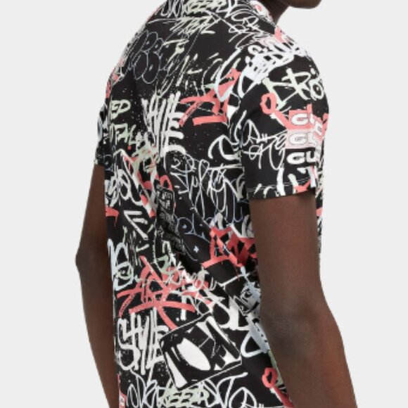 New T-shirt GUESS ECO Black color with stripes slim fit. - Picture 4 of 8